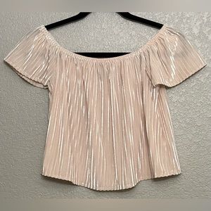 Forever 21 small flowy velvet pink off the shoulder shirt